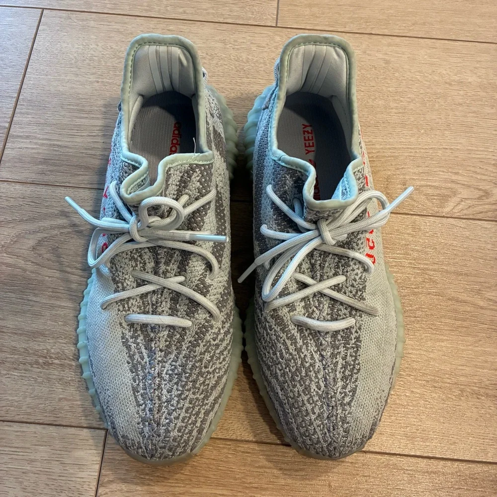 Adidas Yeezy Boost 350 V2 Blue Tint Zebra Sneaker Men’s Size 10 - Picture 5 of 8